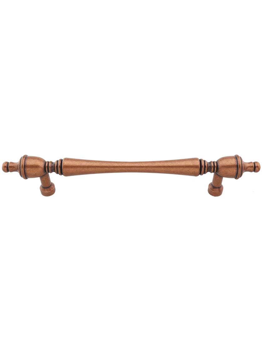 Somerset Finial Cabinet Pull - 7 inch Center-to-Center in Old English Copper.